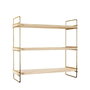Hanah Home Estantería de Pared de Madera Maciza Dorado y Marrón